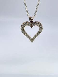 Heart Diamond Pendant Necklace 0.50ct 14KT Gold Christmas Gift Diamond Necklace