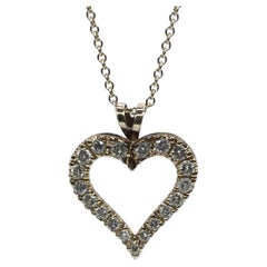Heart Diamond Pendant Necklace 0.50ct 14KT Gold Christmas Gift Diamond Necklace