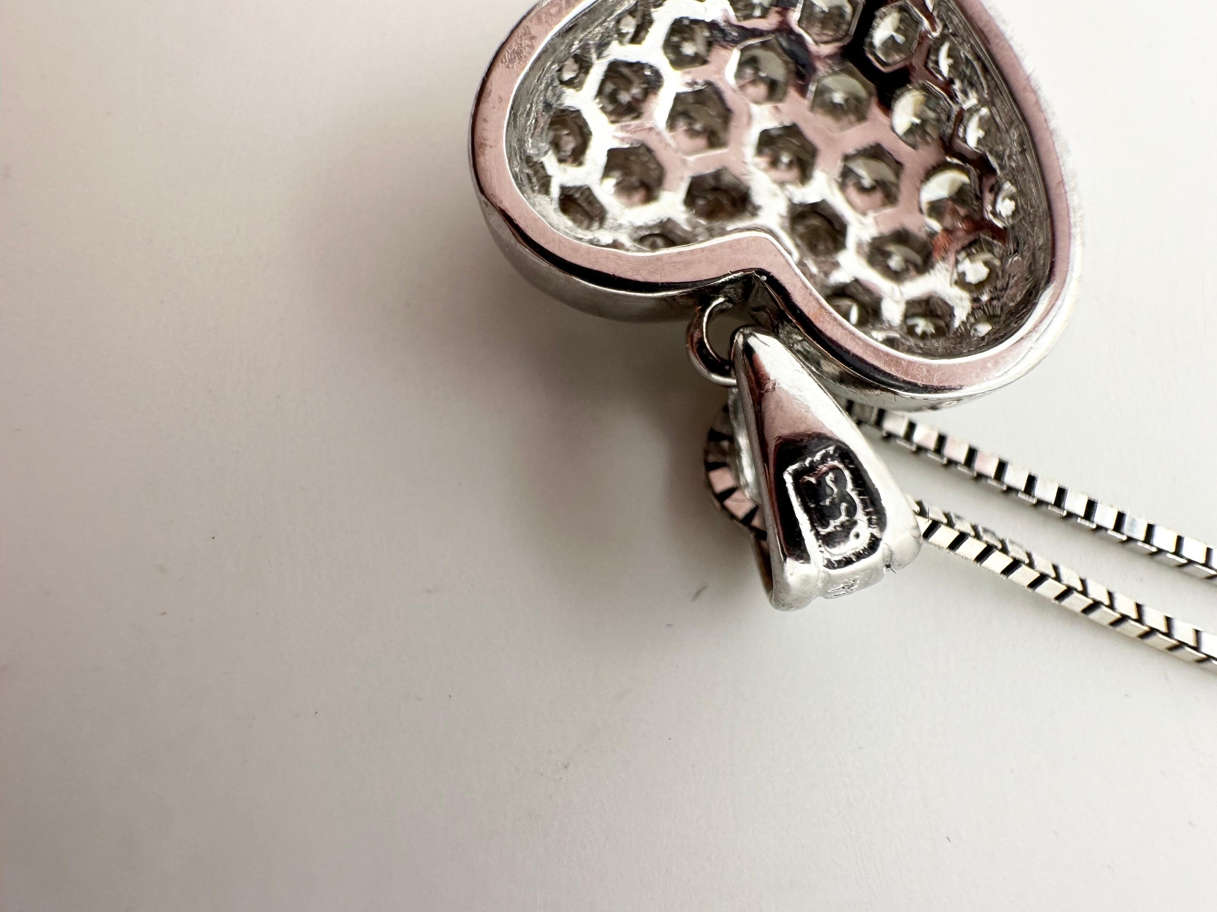 da uomo o donna Collana con ciondolo a forma di cuore e diamante in oro 18KT A. Valentin Regalo per la festa della mamma in vendita