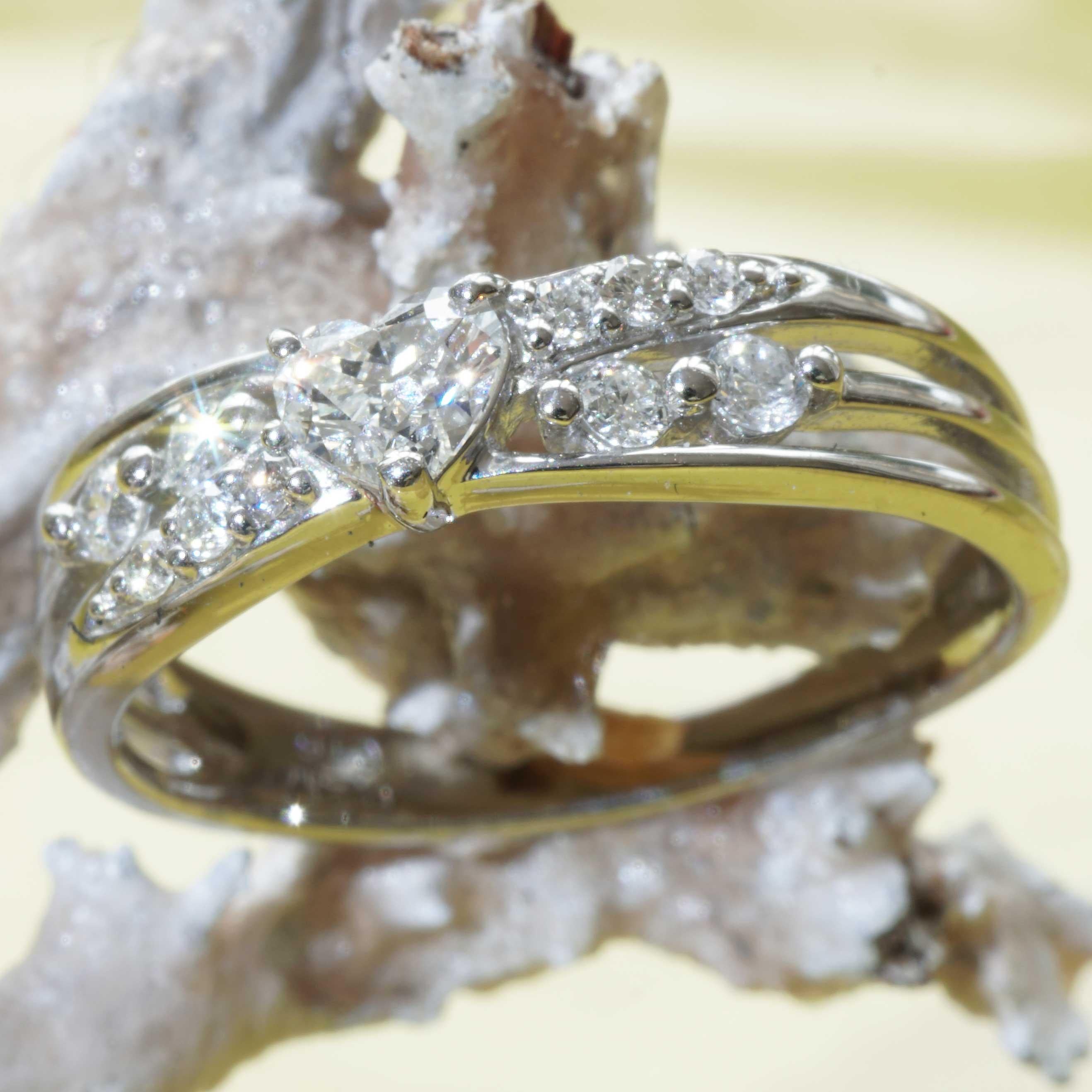 Anello di platino con diamante a cuore TW VVS bellissimo design solido 19x8x3 mm 0,37 ct in vendita 8