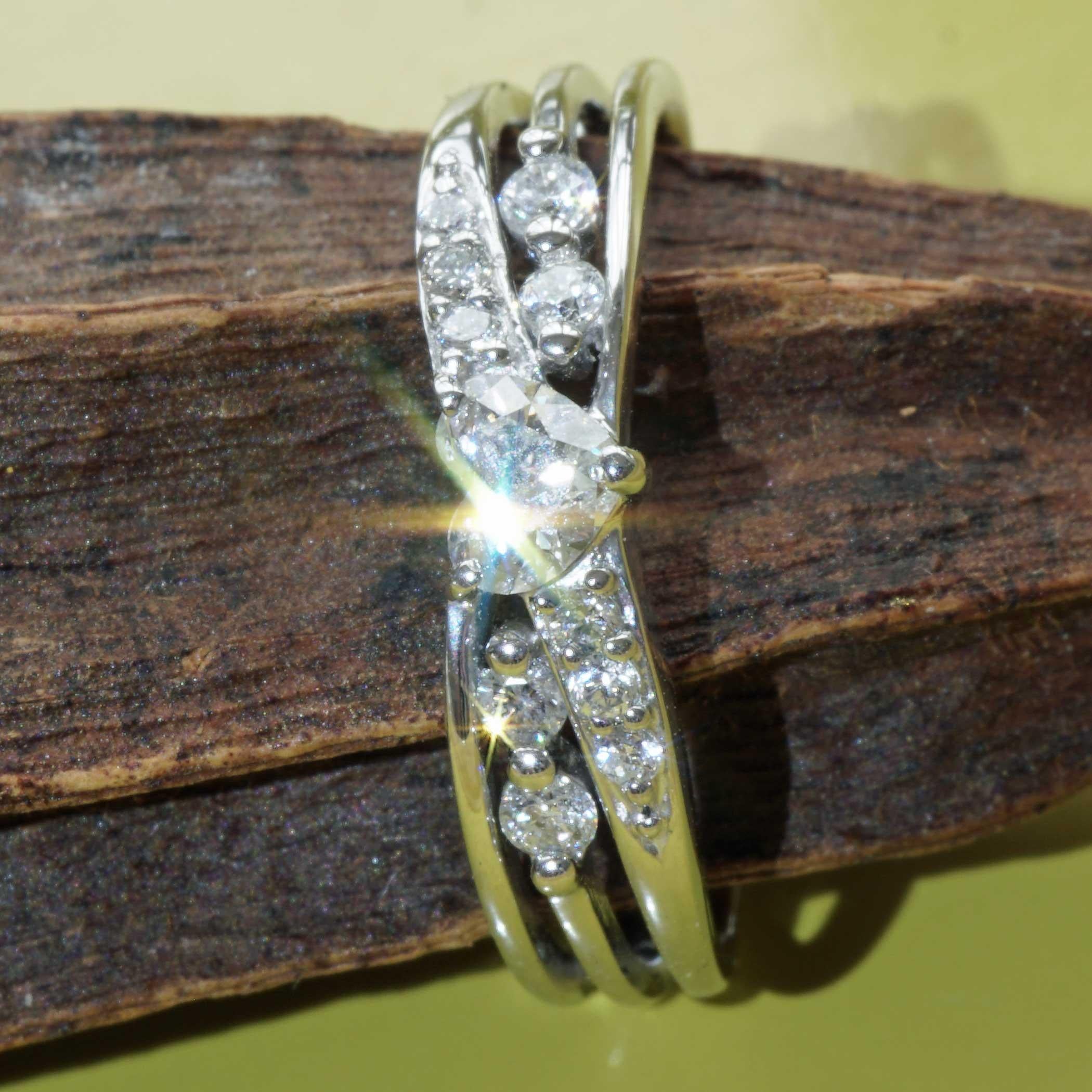 Herz Diamant Platin Ring TW VVS schönes massives Design 19x8x3 mm 0,37 ct im Angebot 2