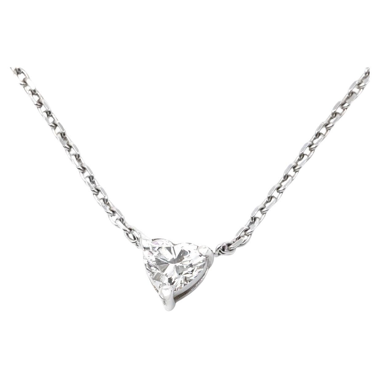 Solitaire en forme de cœur de diamant 0,34 carat
