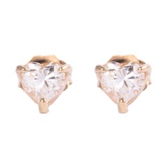 Clous d'oreilles en diamants en forme de cœur 1 carat poids total