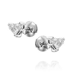 Heart Diamond White Gold Invisible Setting Earrings