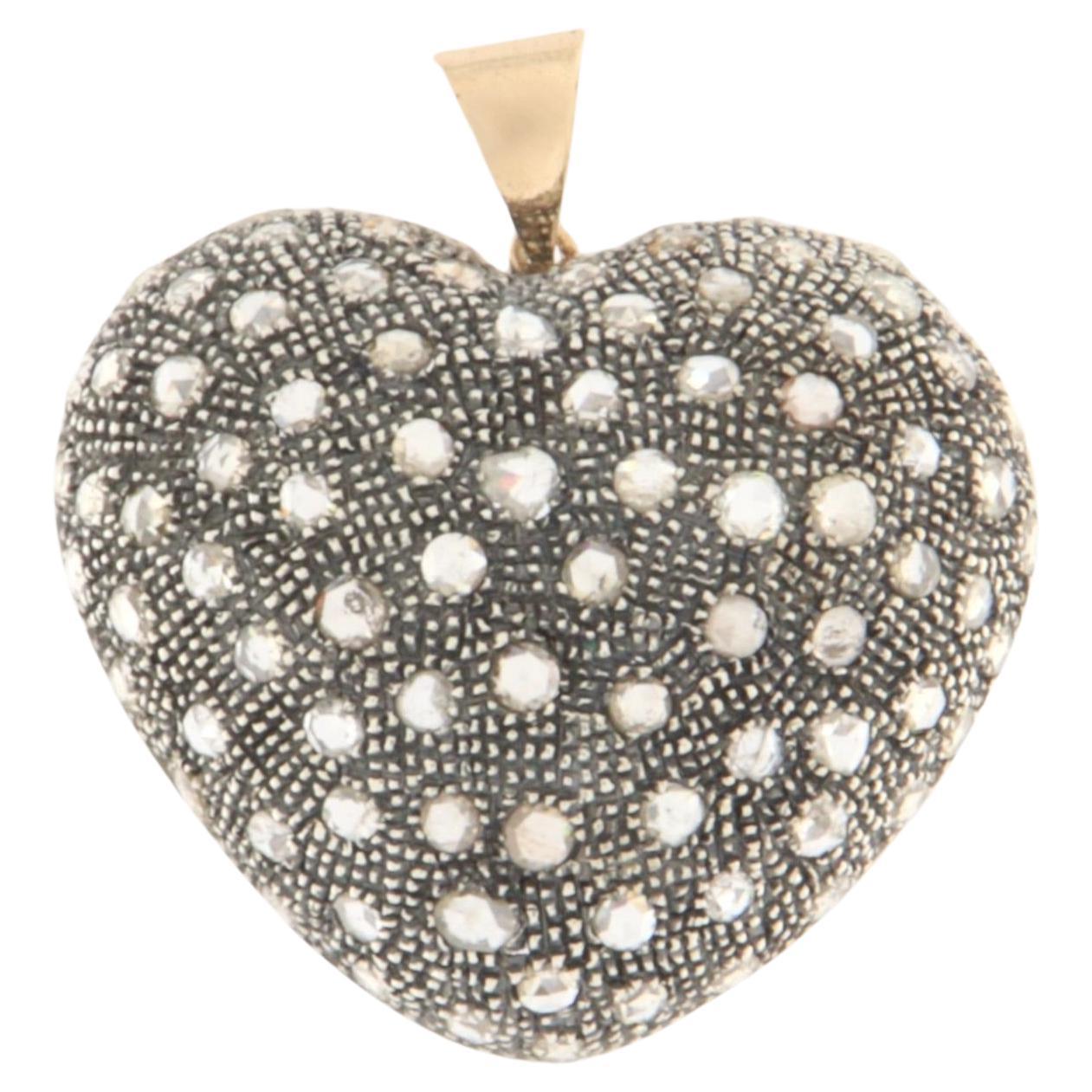 Heart Diamonds 14 Karat Yellow Gold Pendant Necklace
