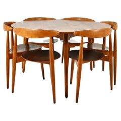 Esszimmer-Set Herz von Hans J. Wegner für Fritz Hansen, 1950er Jahre