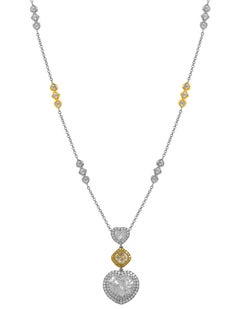 Heart Drop Diamond Necklace GIA Certified