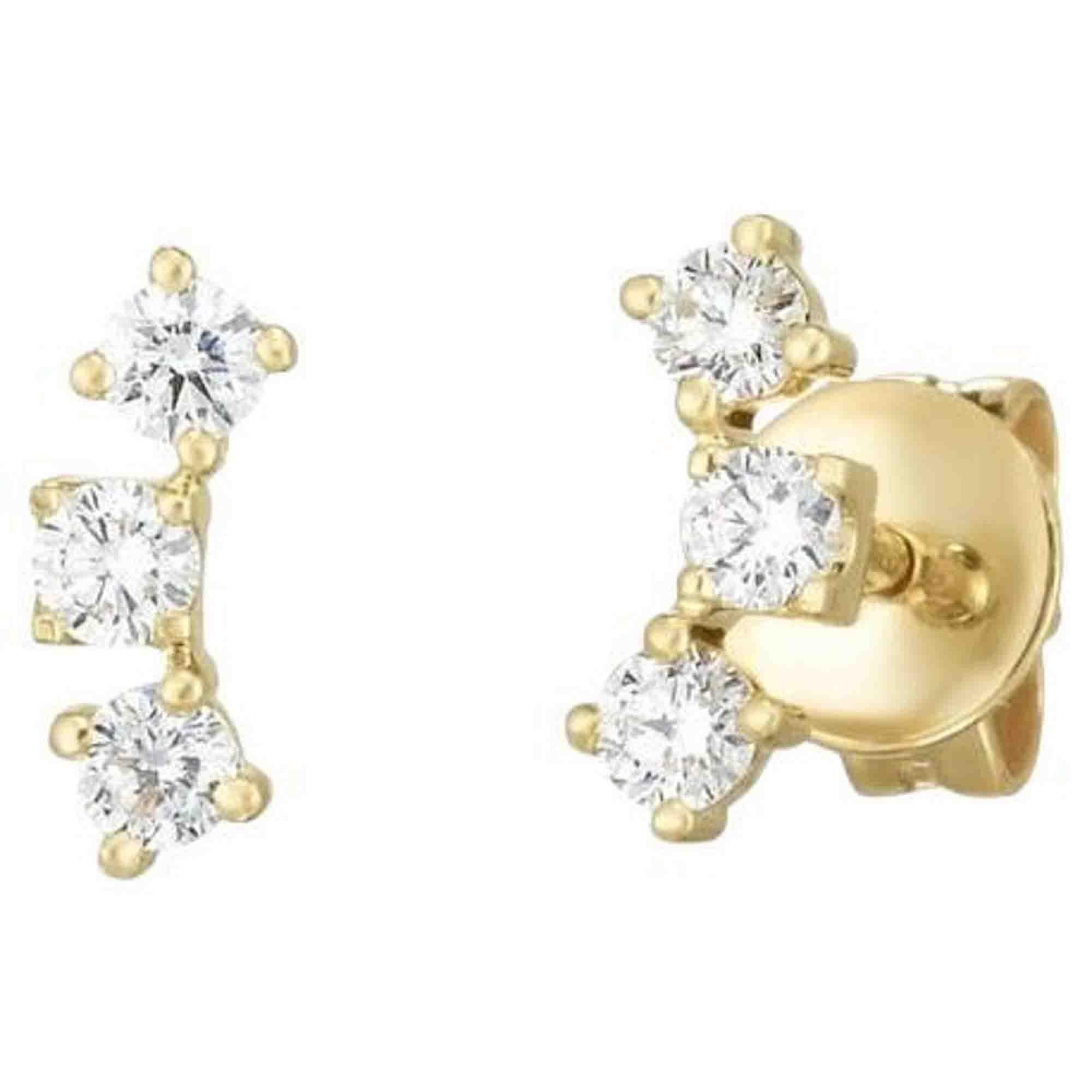 Orecchini a cuore Duo Open in oro 14K (o 18k su richiesta) con diamanti