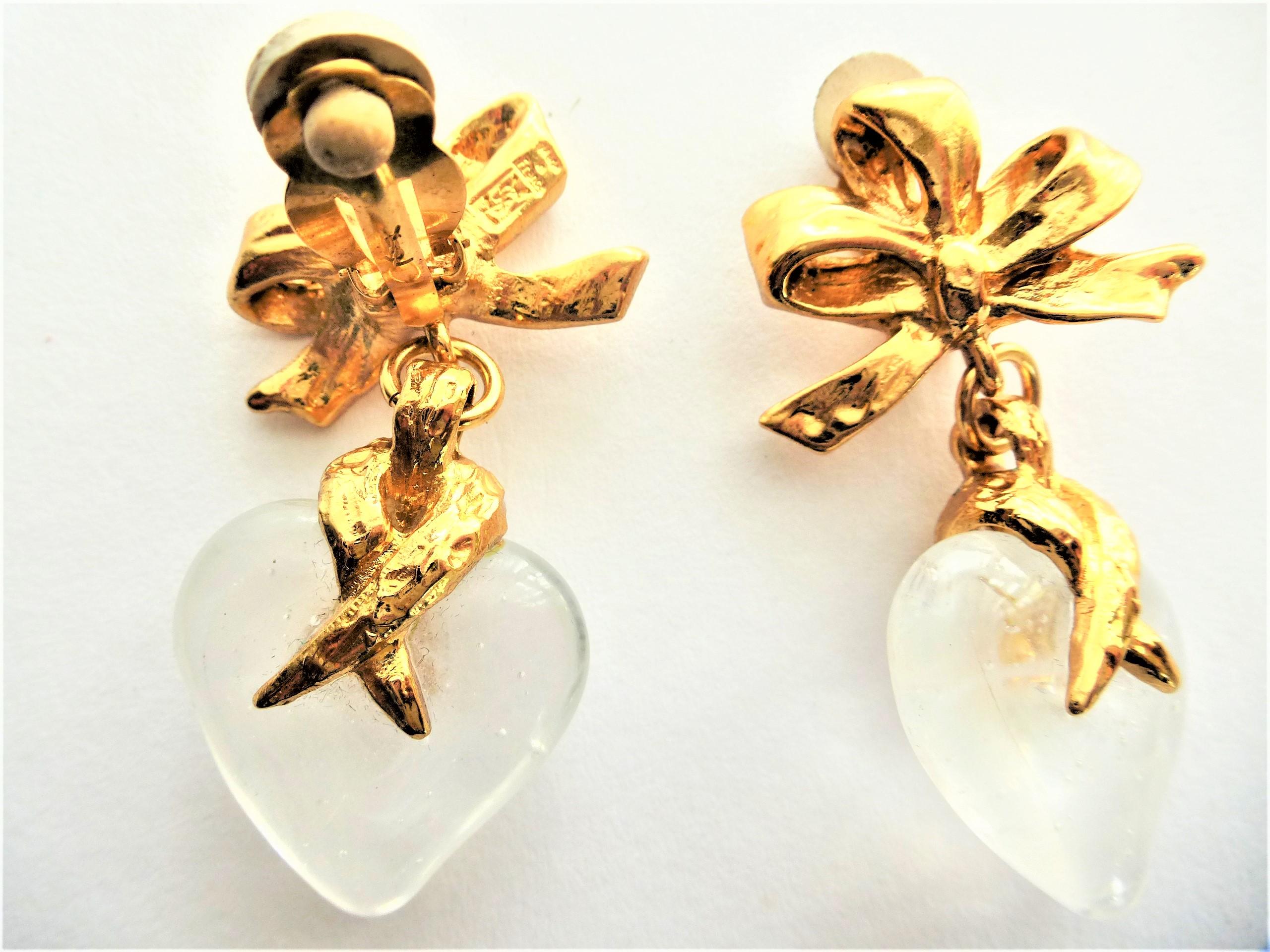 Artisan Heart ear clip by Yves St. Laurent 80's gold plated