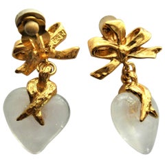 Vintage Heart ear clip by Yves St. Laurent 80's gold plated