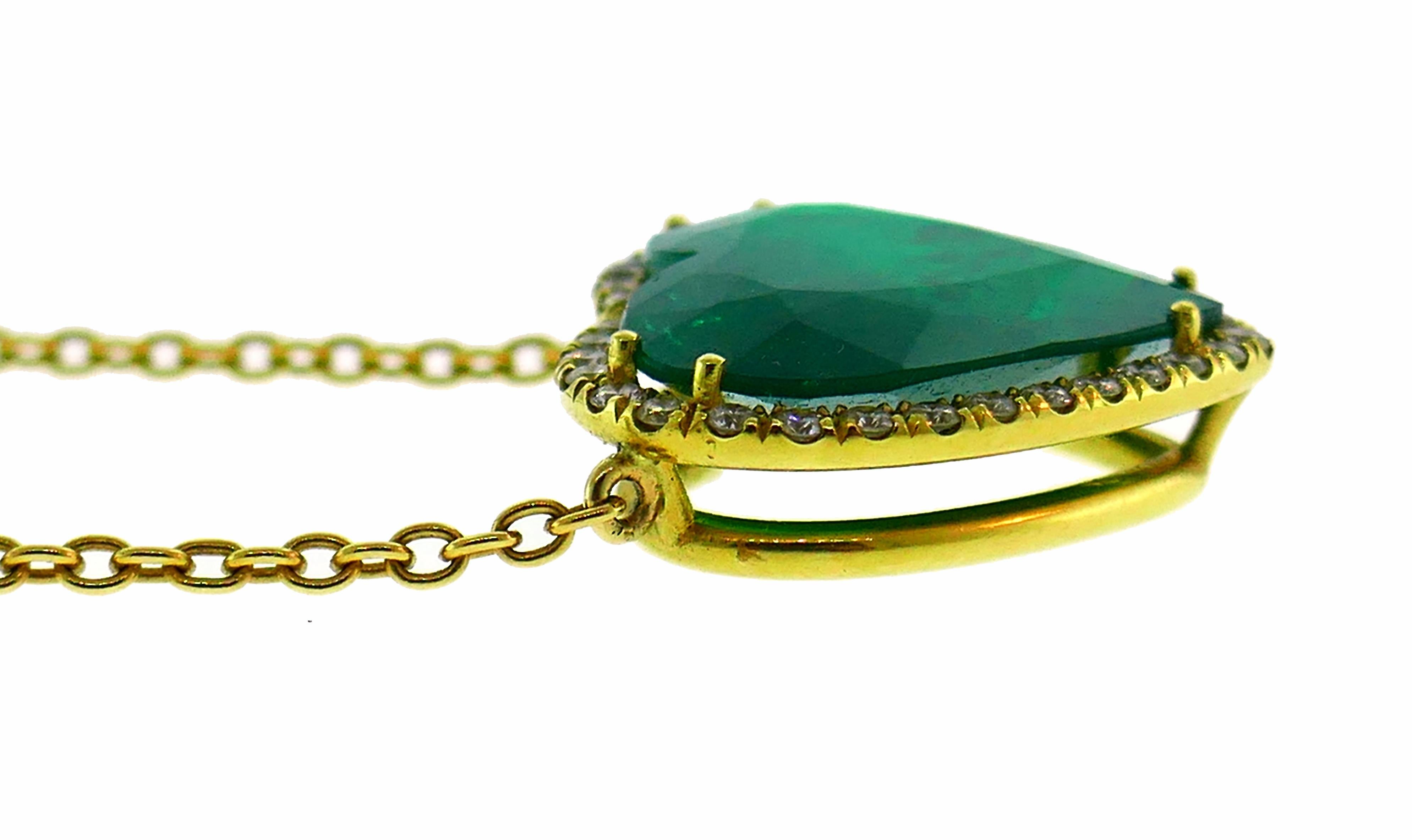 gold emerald heart necklace