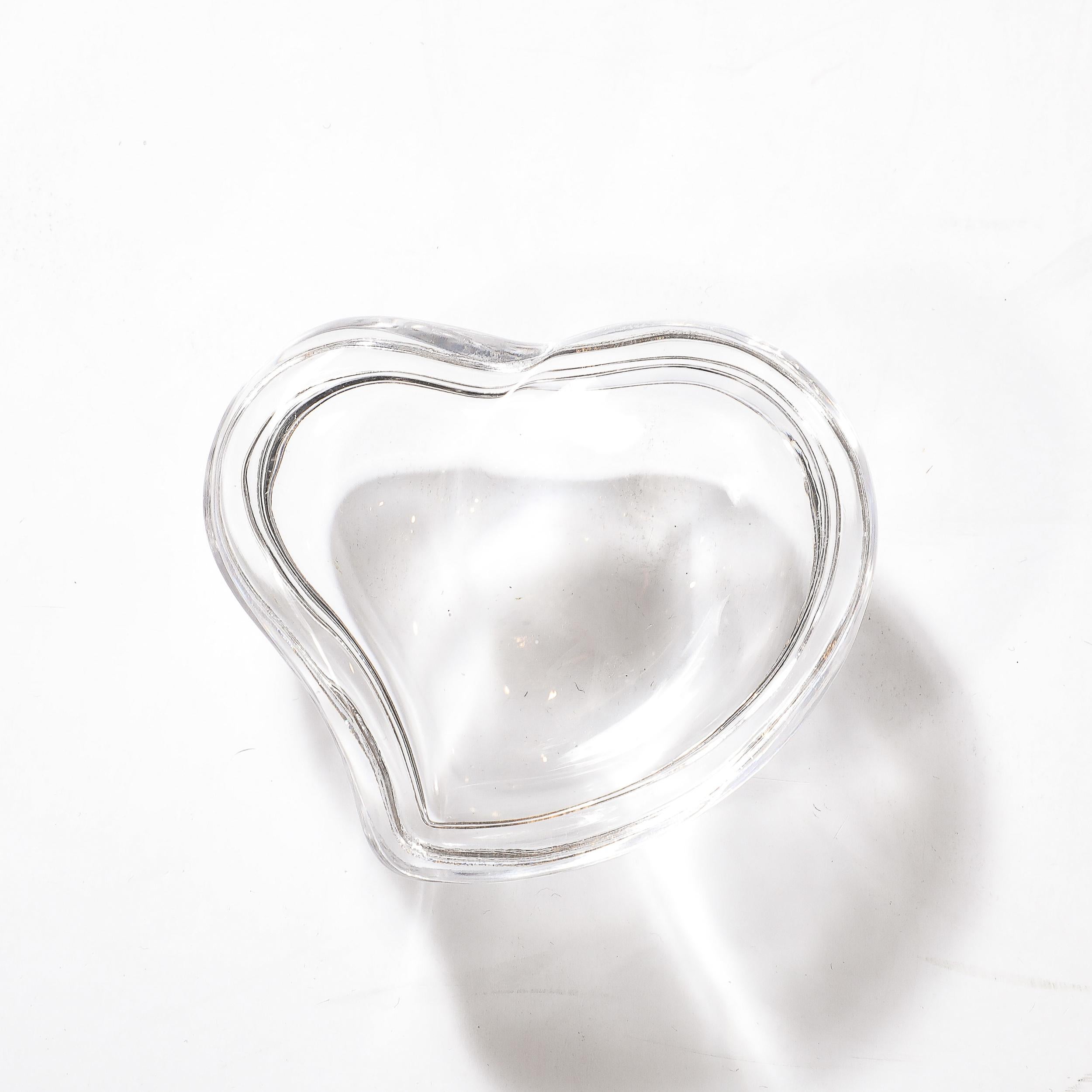 Trinket Box in Herzform aus Glas, signiert Elsa Peretti für Tiffany & Co. (20. Jahrhundert) im Angebot