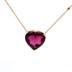 Heart Garnet Tourmaline 18K Rose Gold Exclusive Necklace