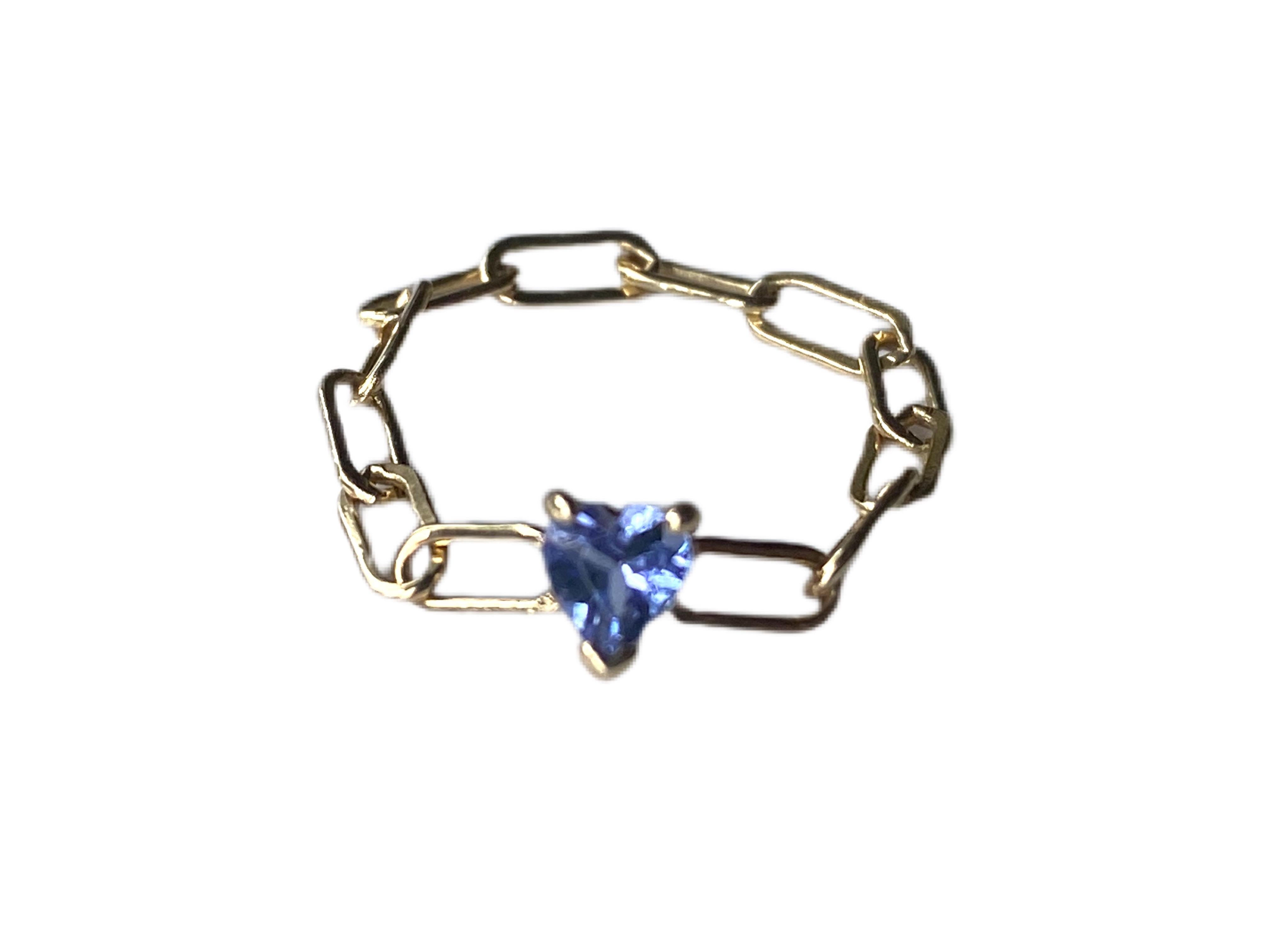Heart Gem Ring Chain Tanzanite 14K Gold J Dauphin

J Dauphin jewelry is hand made in Los Angeles and was designed by French/ Swedish designer Johanna Dauphin. 
J Dauphin has been multiple awarded as a fashion designer and are known for her rock'n