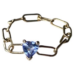 Heart Gem Ring Chain Tanzanite 14K Gold J Dauphin