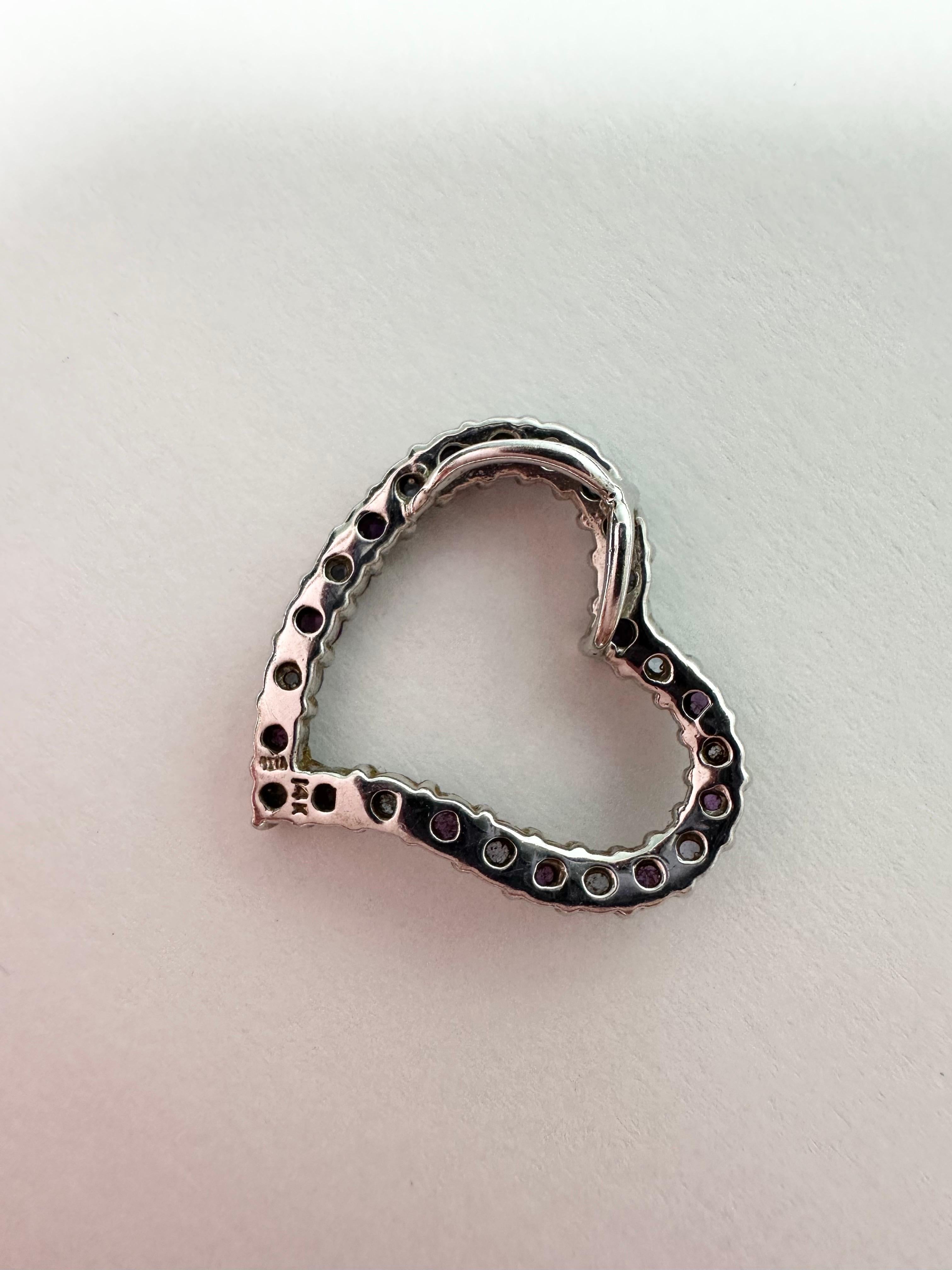 Collana con ciondolo a forma di cuore in pietra preziosa in oro 14KT In condizioni Nuovo in vendita a Jupiter, FL