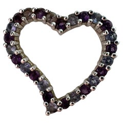 Heart Gemstone pendant necklace 14KT gold