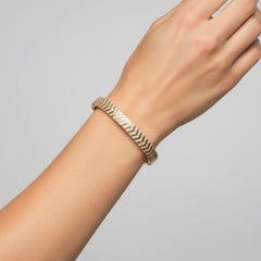 Heart Interior 14K (or 18k upon request) Yellow Gold Chevron Bangle Bracelet