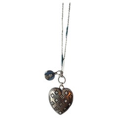 White Diamond Silver Heart Necklace