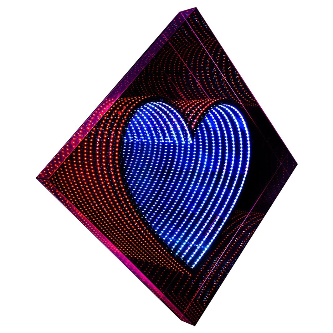 Heart Light Mirror Wall Decoration