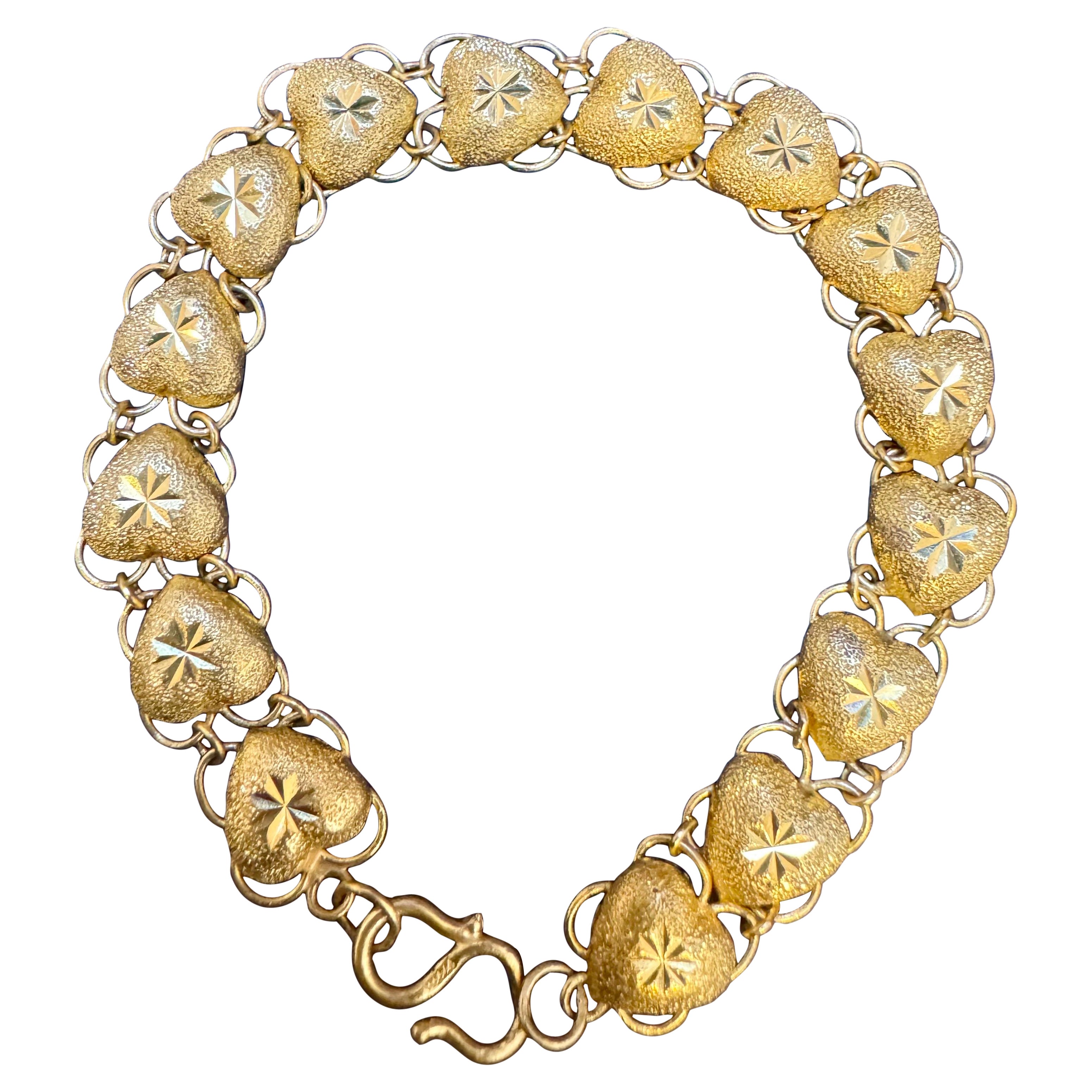 Bracelet en or jaune pur 24 carats, 16,5 g, 6,8 INCH