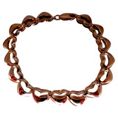 Heart Linked Bracelet Mod Deco 14kt 8mm 12449