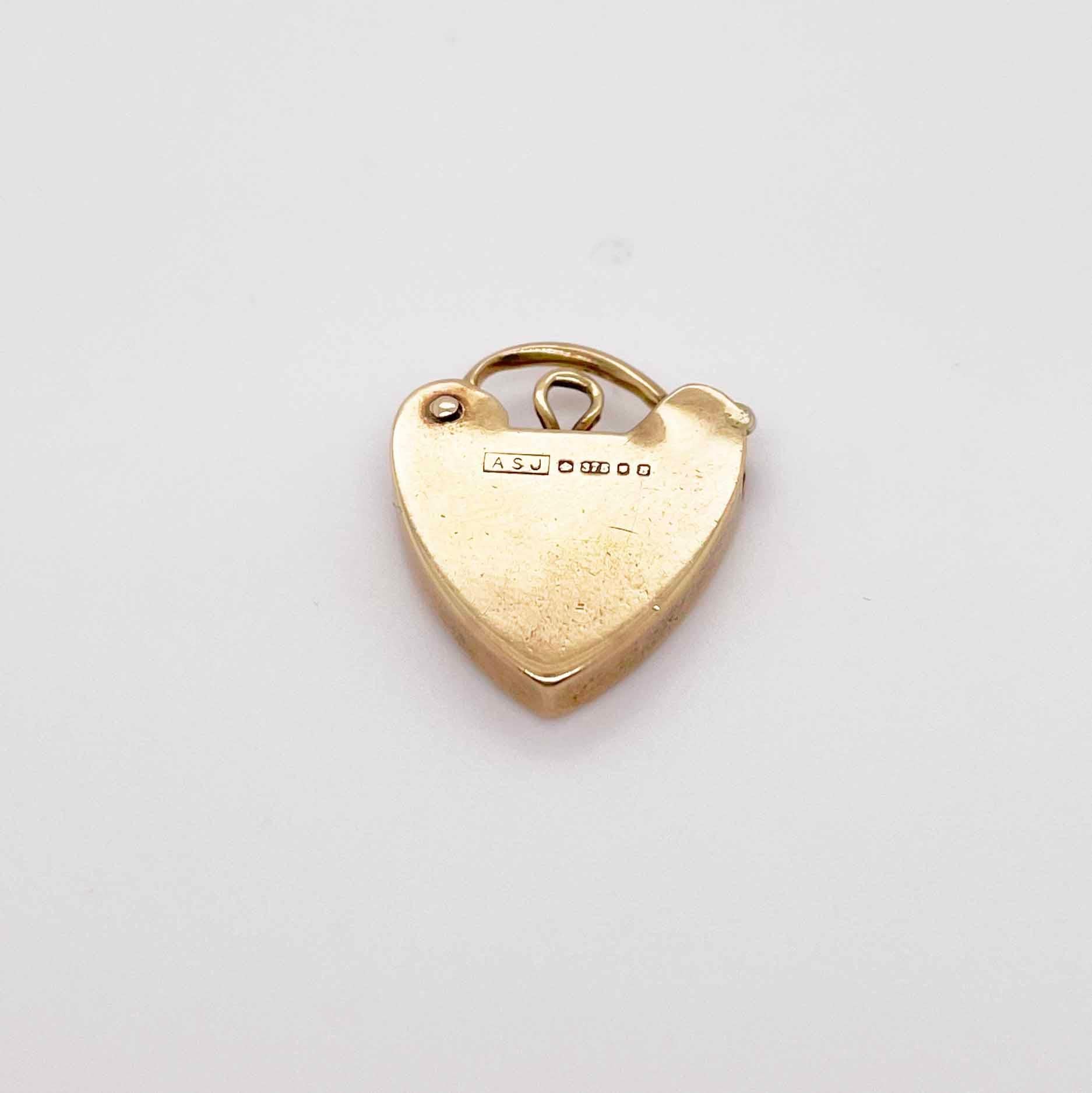 heart padlock charm