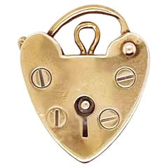 Heart Lock Pendant or Charm, Estate Vintage, Valentine Charm, Circa 1950