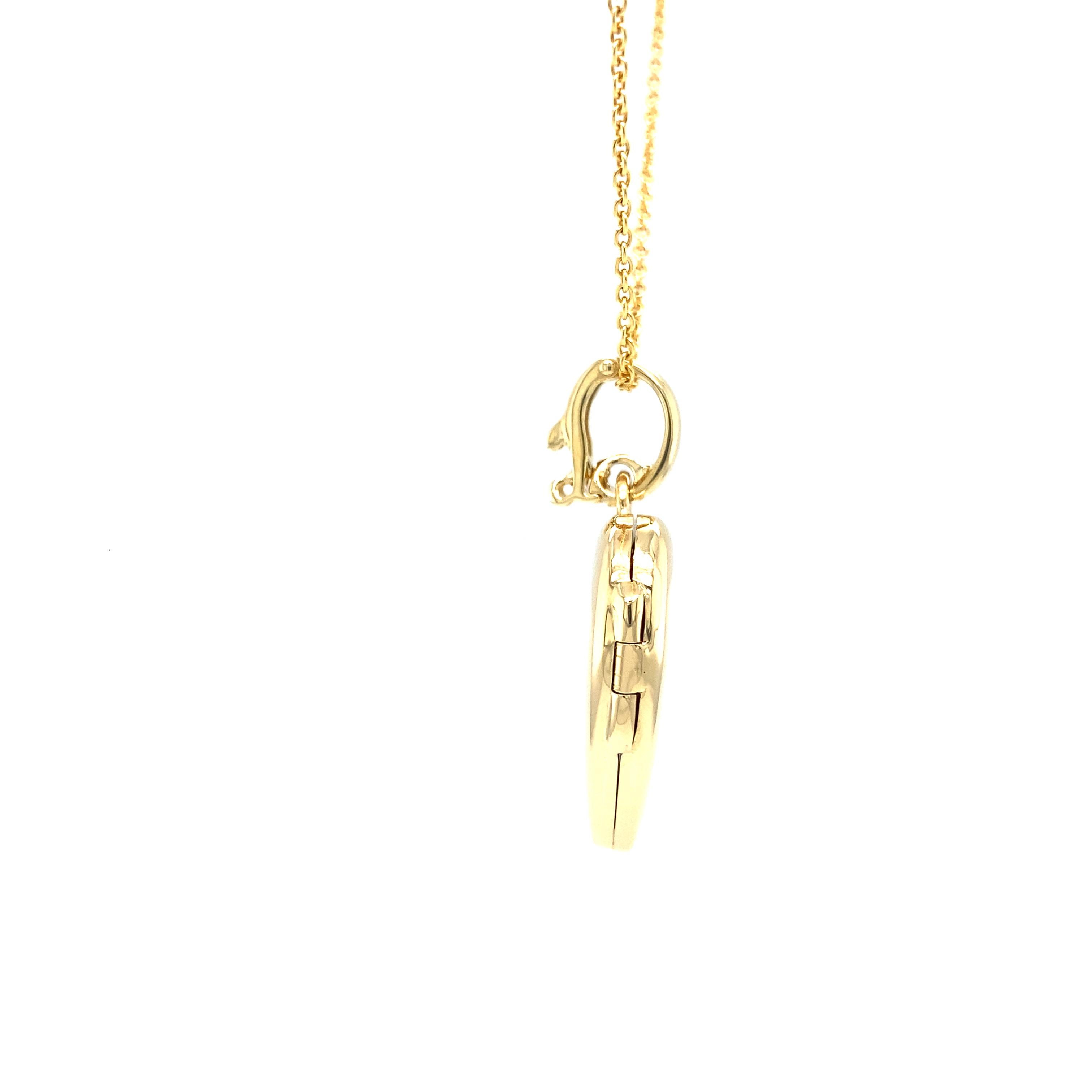 Vittoriano Collana con ciondolo a forma di cuore - Oro giallo 18 carati - design robusto - 23 x 25 mm in vendita