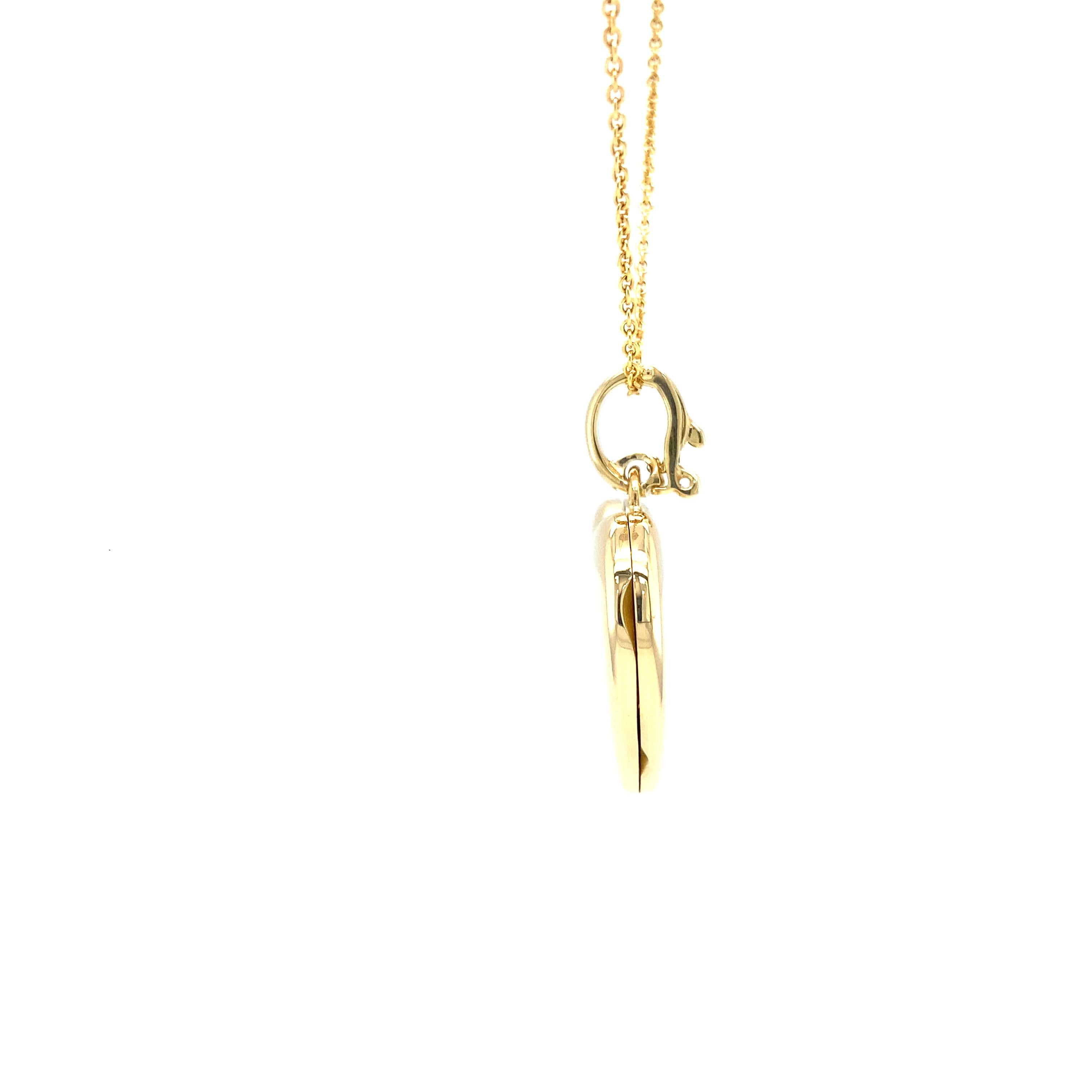 Collana con ciondolo a forma di cuore - Oro giallo 18 carati - design robusto - 23 x 25 mm In condizioni Nuovo in vendita a Pforzheim, DE