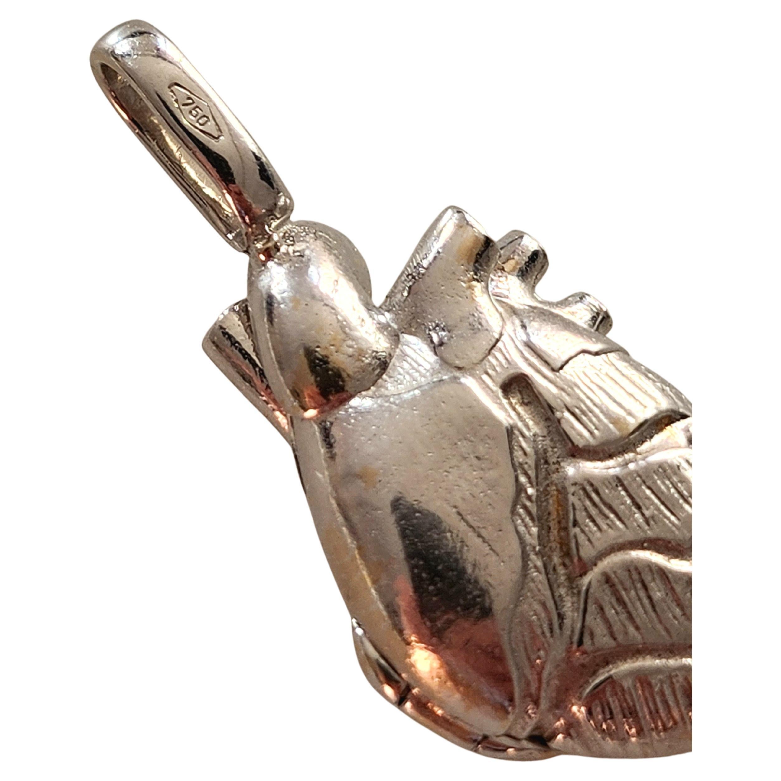 Heart Locket White Gold Pendant For Sale 1