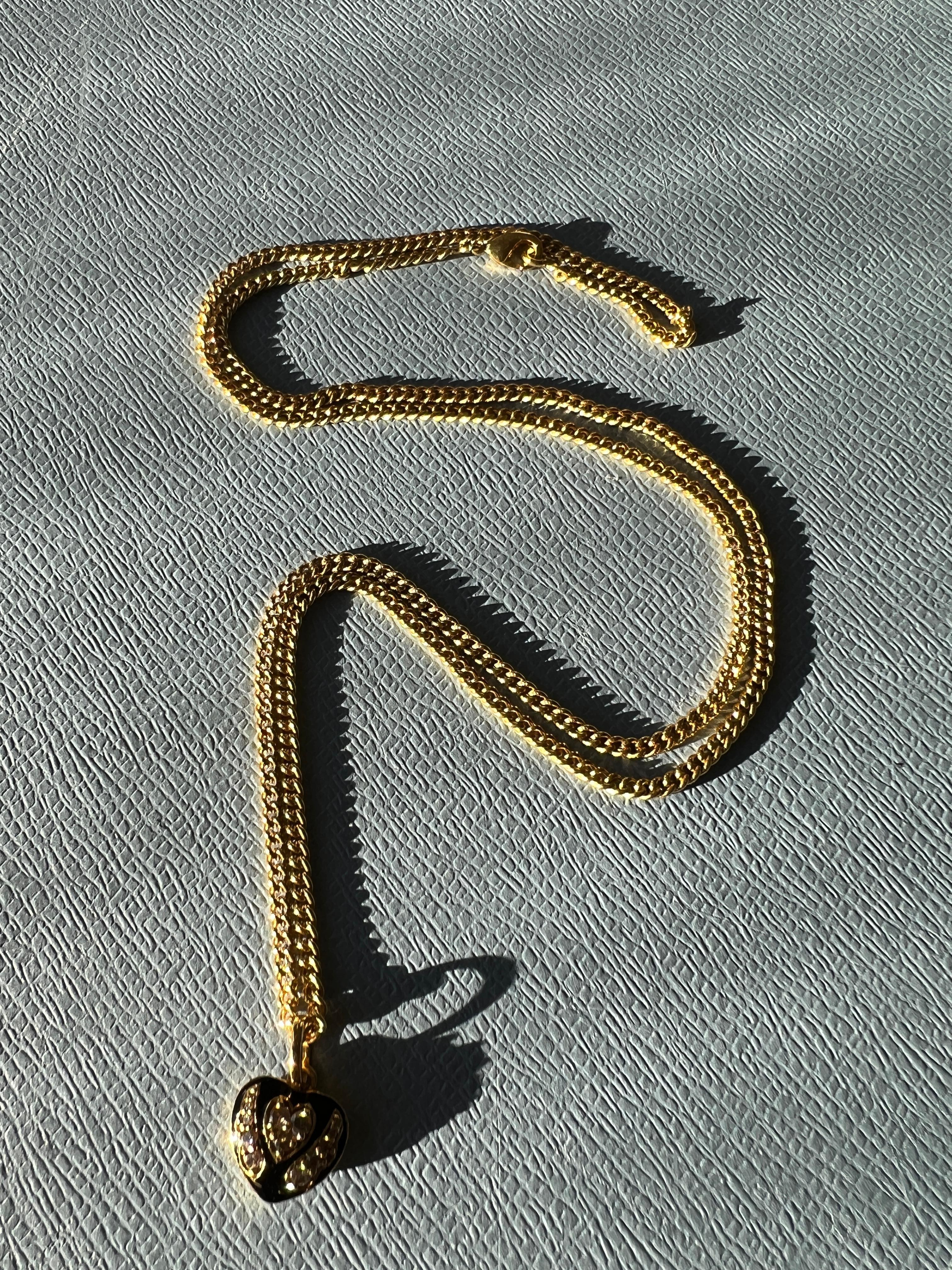 Donna Memento Mori Collana Cuore Diamante Bianco Smalto Nero in vendita