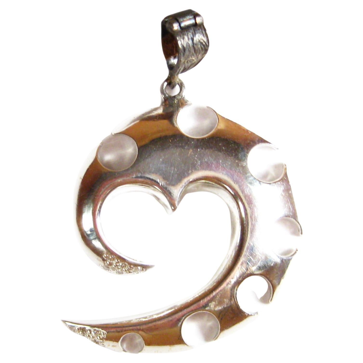 Diamond Time Traveler Heart in Silver  For Sale