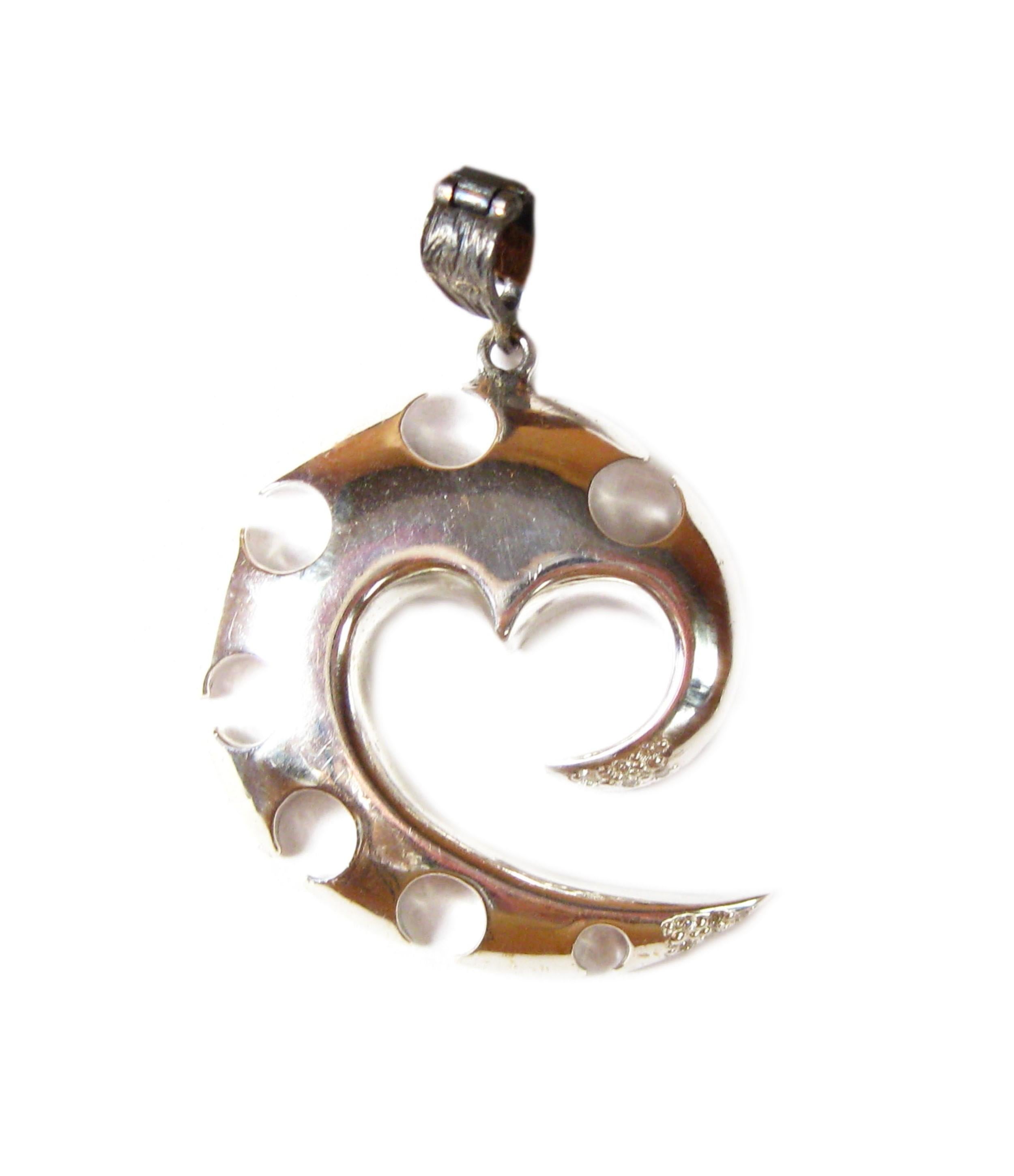 Diamond Time Traveler Heart in Silver  In New Condition For Sale In Solana Beach, CA