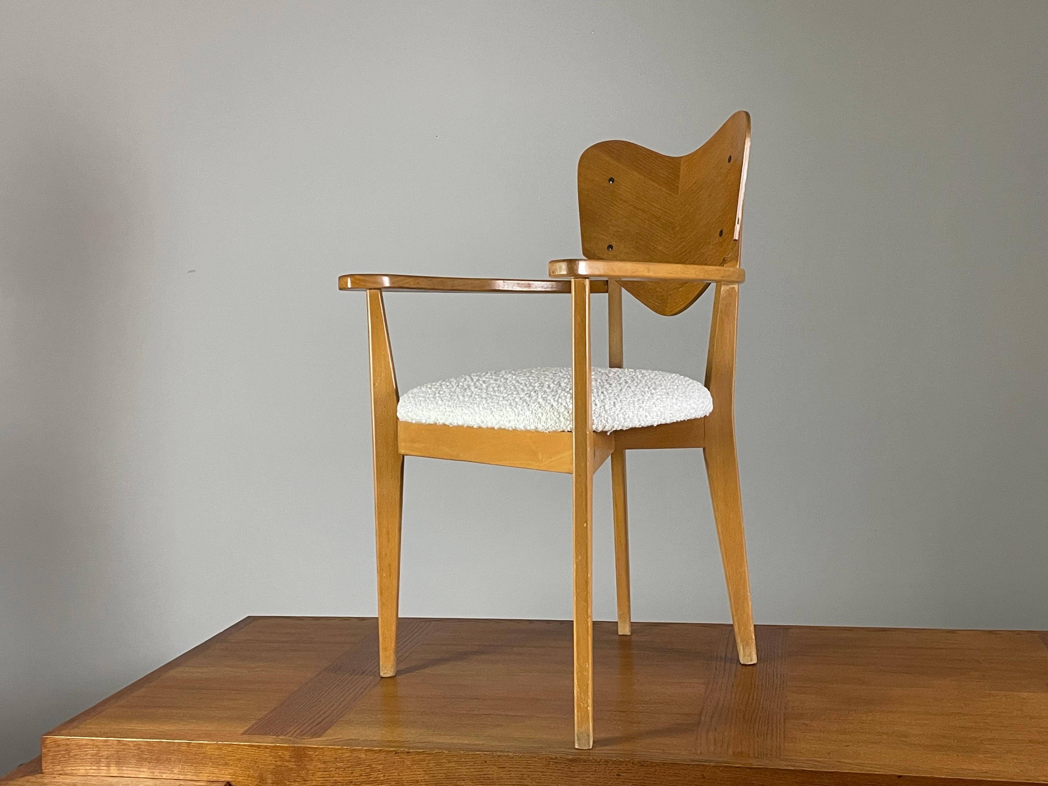 Heart model armchair by René-Jean Caillette, France 1950 For Sale 2