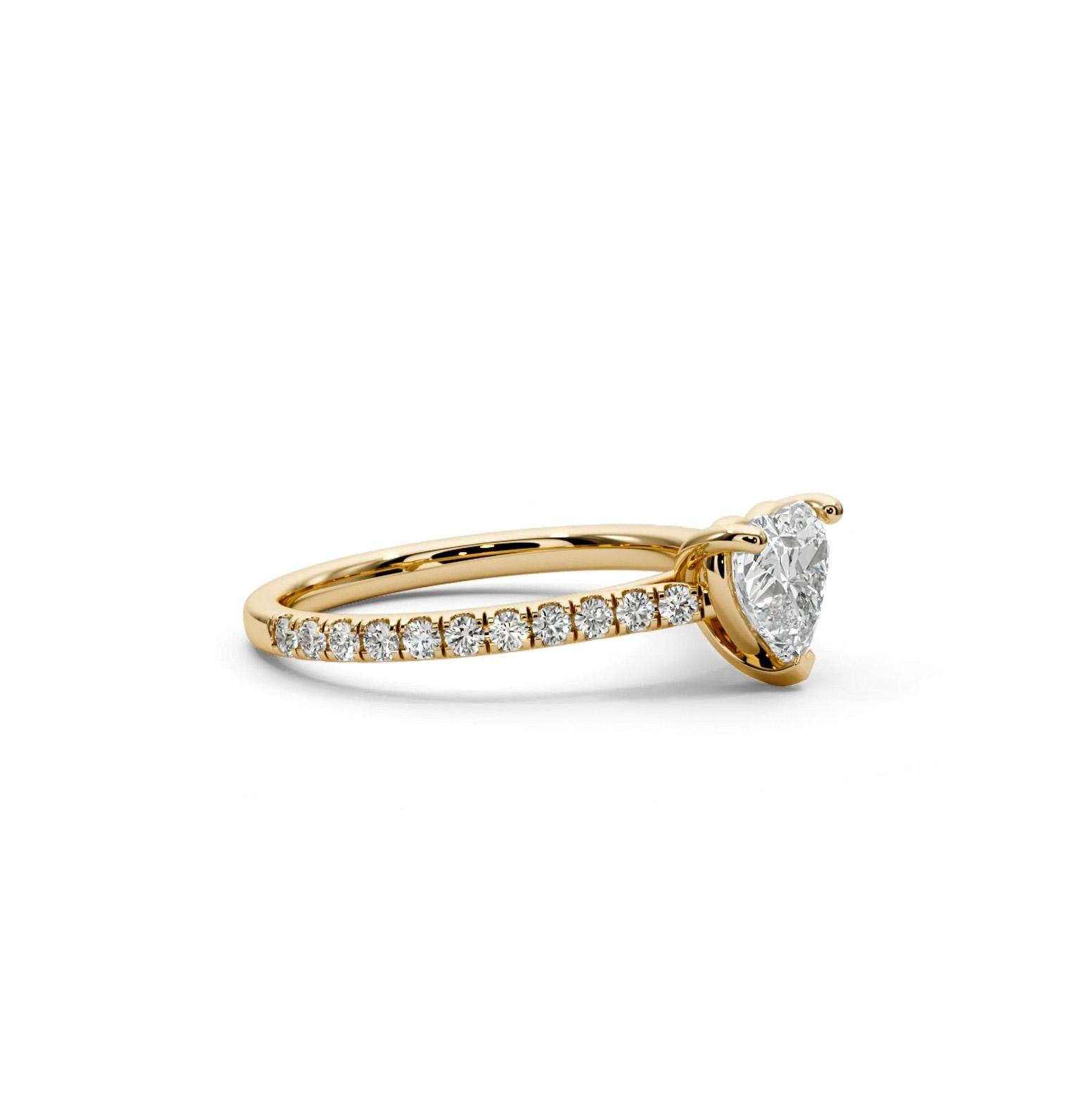 For Sale:  Heart moissanite engagement ring in 14k gold 2