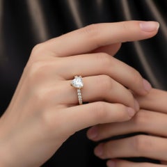 Heart moissanite engagement ring in 14k gold