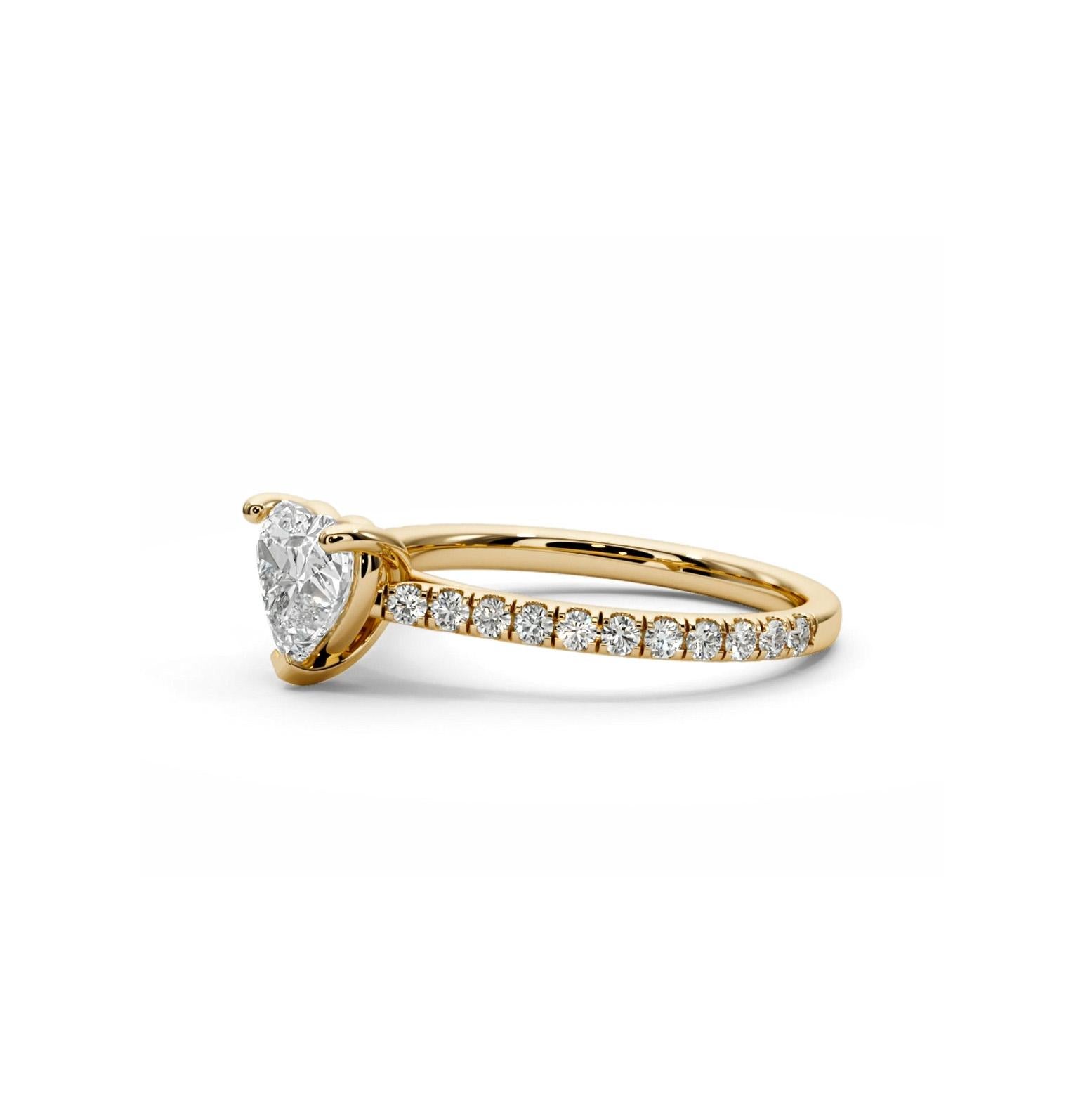 For Sale:  Heart moissanite engagement ring in 14k gold 3