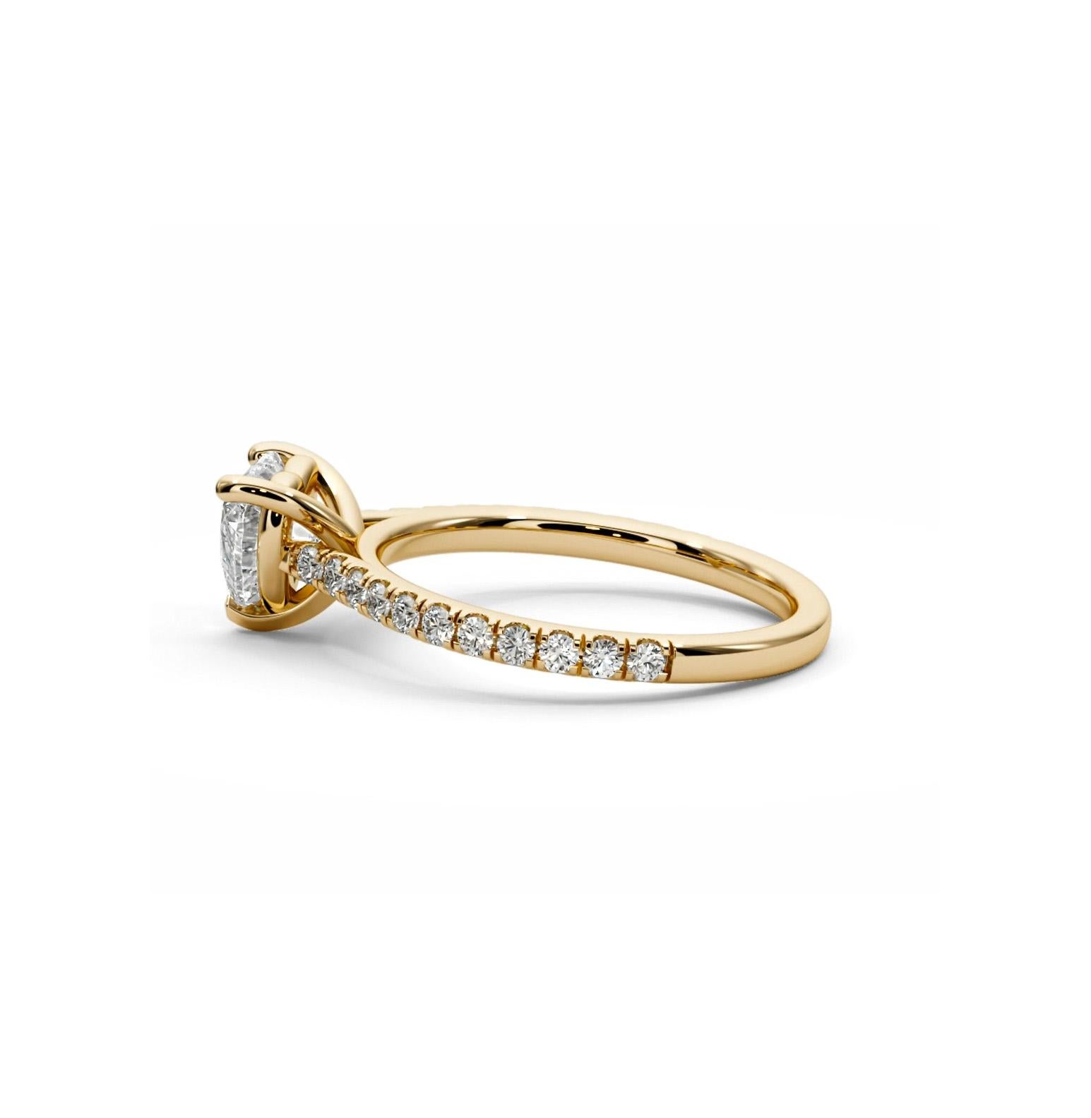 For Sale:  Heart moissanite engagement ring in 14k gold 4