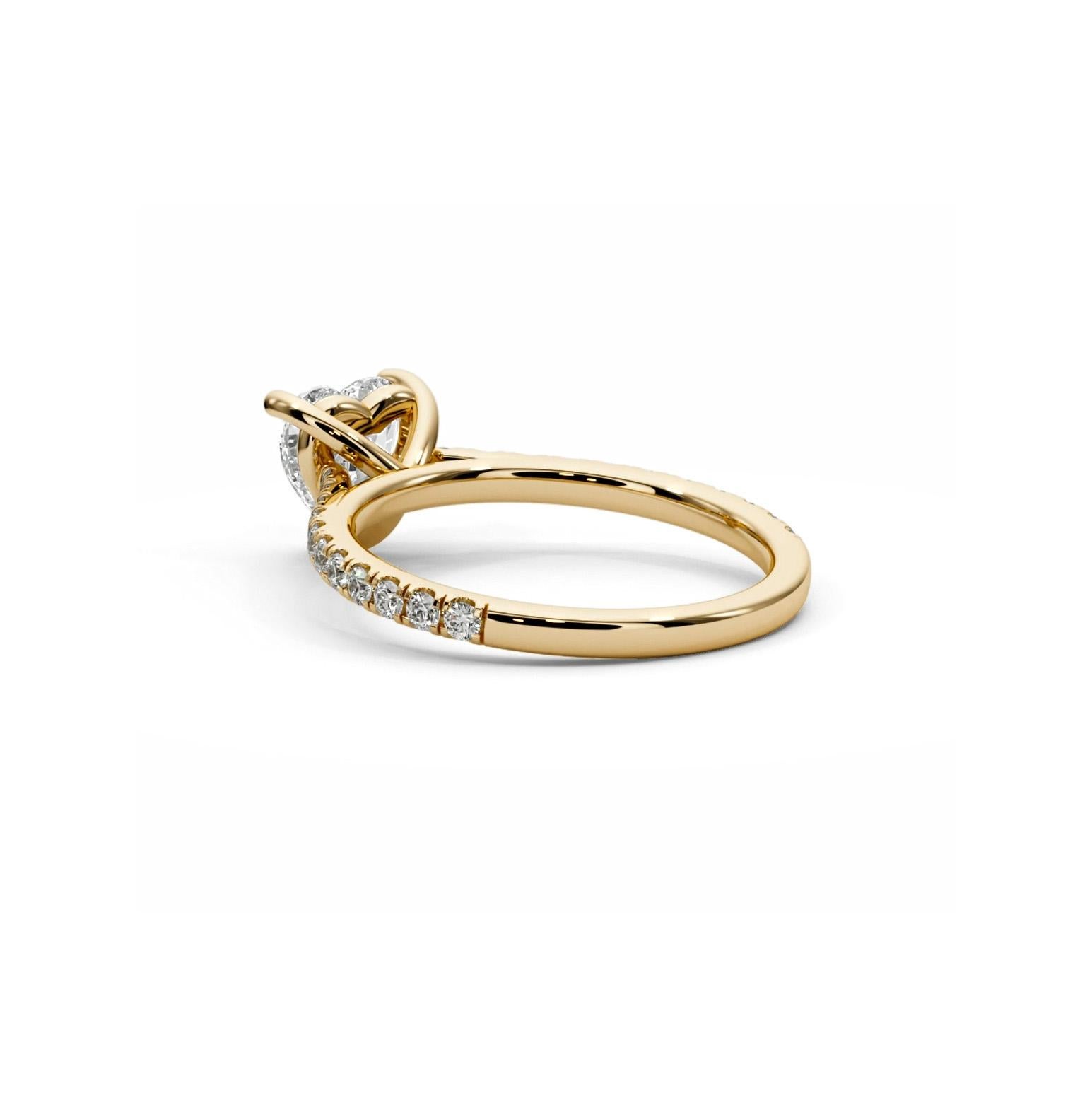 For Sale:  Heart moissanite engagement ring in 14k gold 5