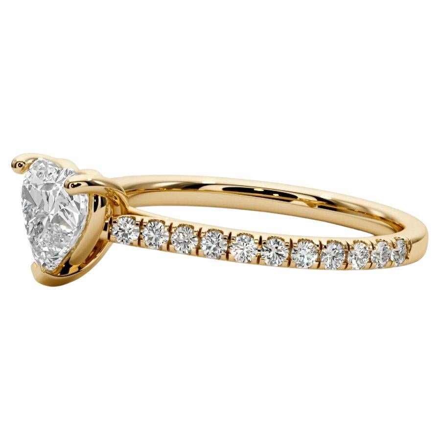 For Sale:  Heart moissanite engagement ring in 14k gold