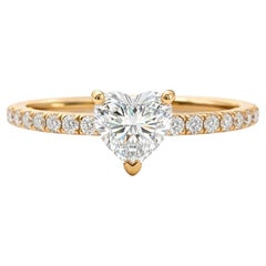 Heart moissanite engagement ring in 14k gold