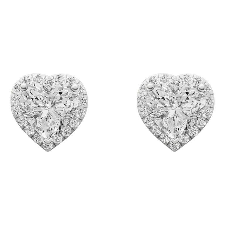 Orecchini a cerchio in moissanite con cuore