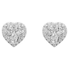 Orecchini a cerchio con cuore in moissanite in oro 14k