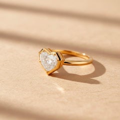Heart moissanite ring in 14k gold