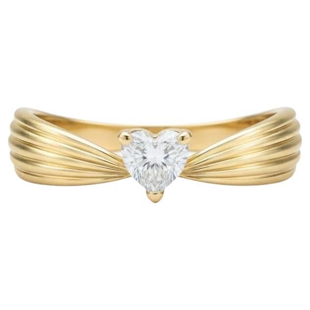 For Sale:  Heart moissanite ring in 14k gold