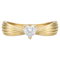 Heart moissanite ring in 14k gold