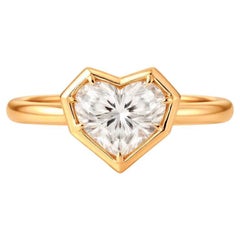 Heart moissanite ring in 14k gold