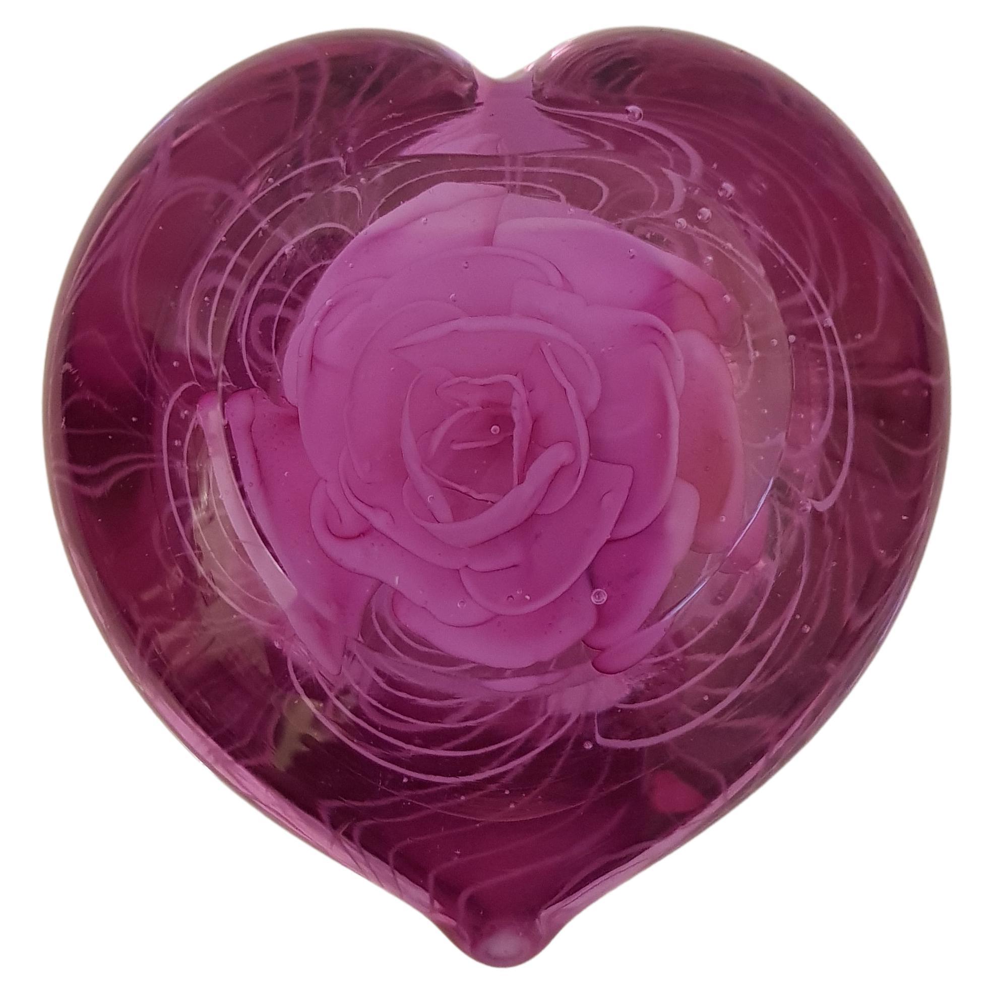 Heart Murano Glass Faceted Paperweight