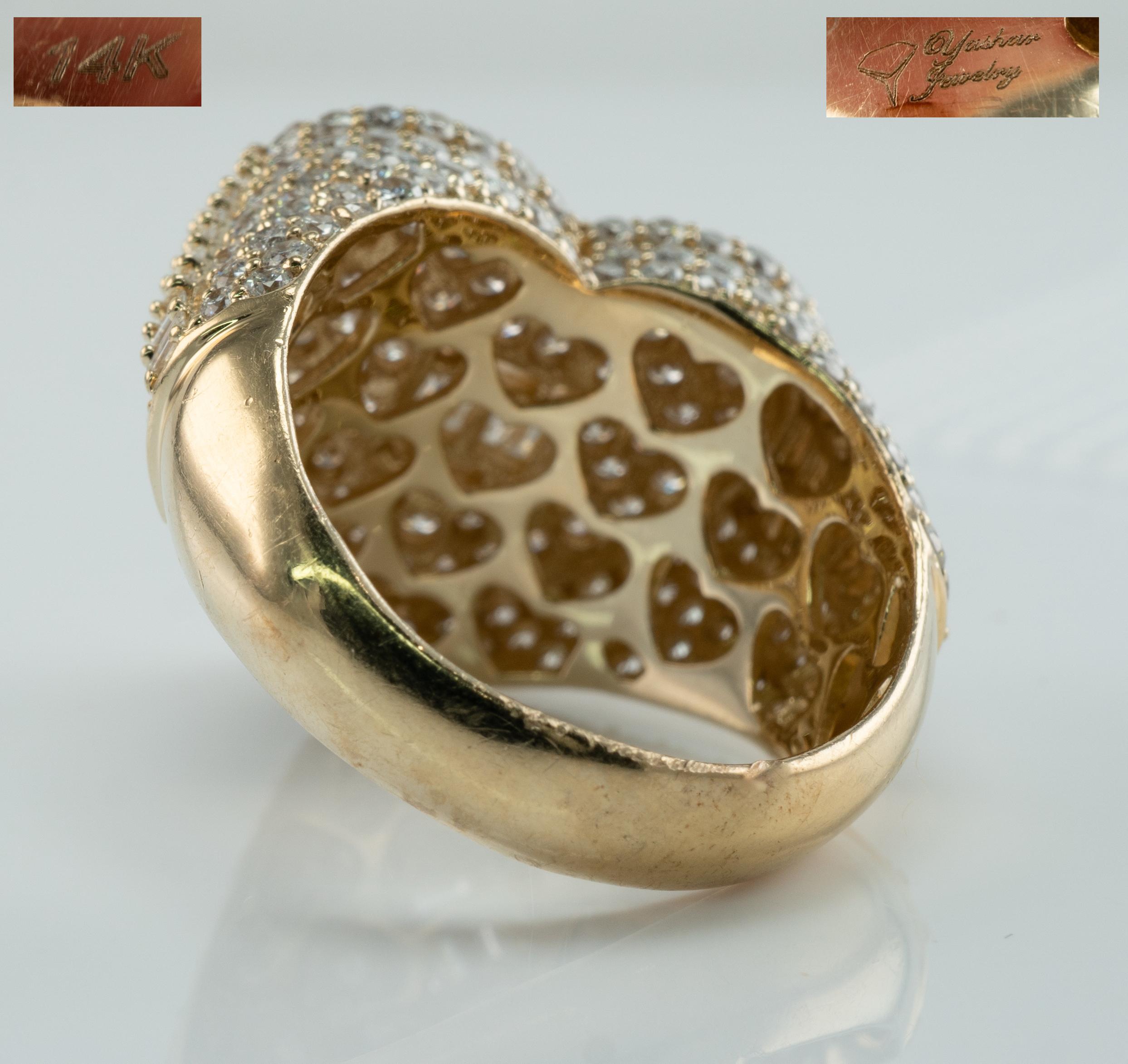 Bague cœur naturel en or 14 carats de 3,74 carats par Yashar Jewelry en vente 1